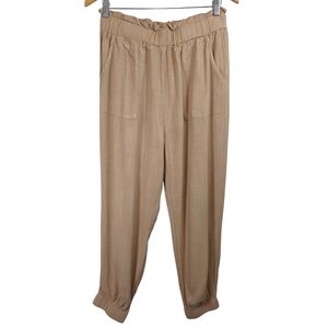 Doe & Rae 100% Cotton Pants Sz M Resortwear Travel Linen Style Joggers EUC